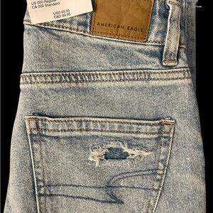American Eagle Outfitters Distressed Light Blue High Rise Jeans